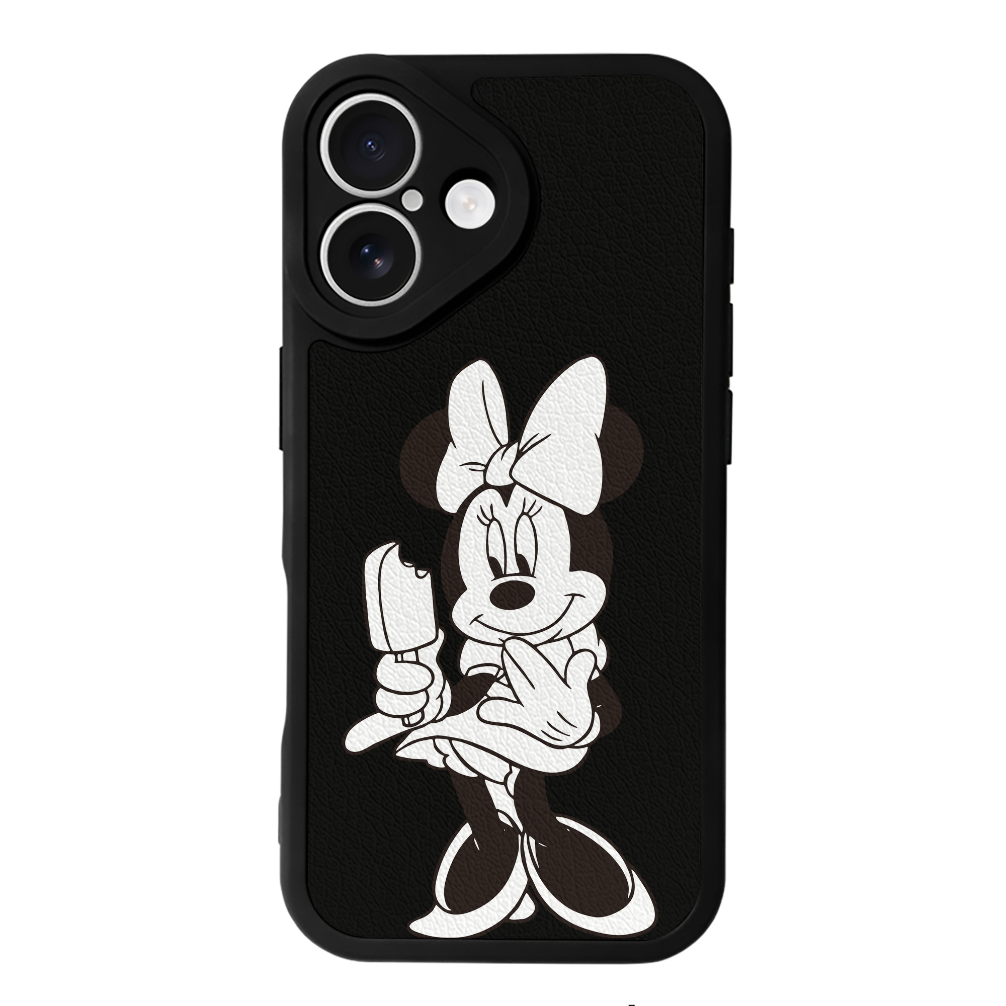 （画像用） ミッキーマウス Mickey Mouse 【iPhone 16シリーズ対応】シリコンスマホケース（レザー調） 材質：シリコン